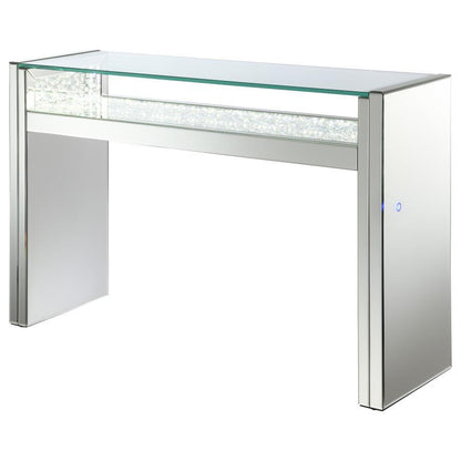 Edna - Mirrored Acrylic Console Table LED Lighting - Silver