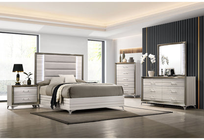 Zambrano - Queen Bed With LED - White