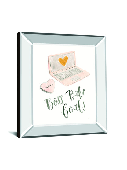 Boss Babe I By Jenaya Jackson - Mirror Framed Print Wall Art - White