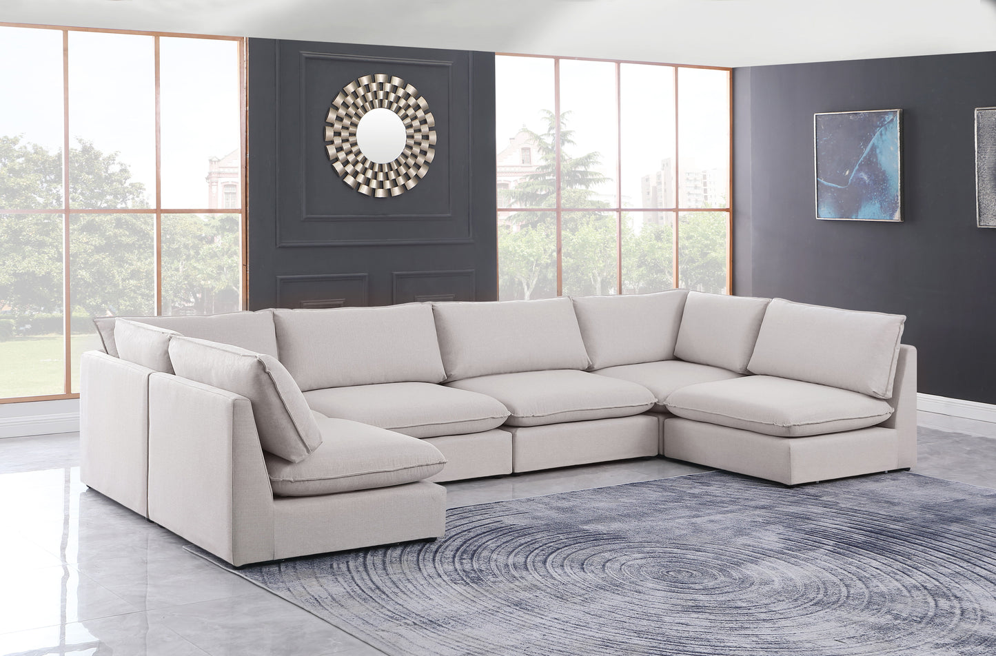 Mackenzie - Modular Sectional 6 Piece - Beige - Fabric