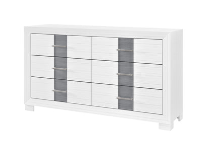 Optimus - 4 Piece Bedroom Set (King Bed, Dresser, Mirror, Nightstand) - White