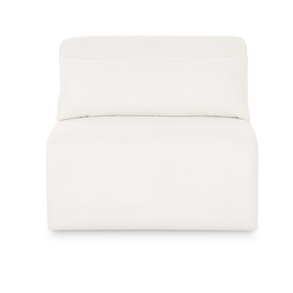 Tarra - Chenille Modular Armless Chair - Cream