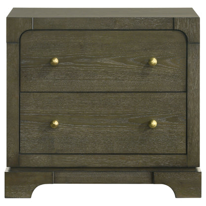 Gran Park - 2-Drawer Nightstand Bedside Table - Dark Cocoa