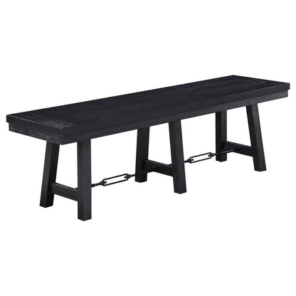 Newport - Wood Trestle Base Dining Bench - Black