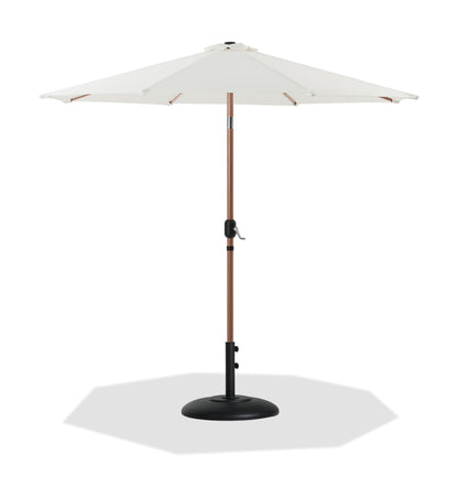 Fiji - Aluminum Patio Umbrella With Round Black And Teak Base