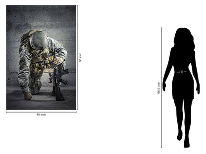 Tempered Glass With Foil - Kneeling Solider - Dark Gray