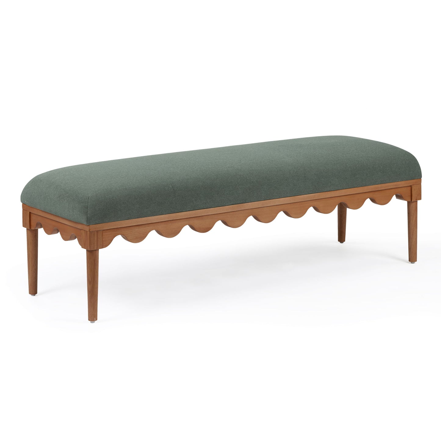 Oodle - Vegan Mohair Bench, Walnut Legs