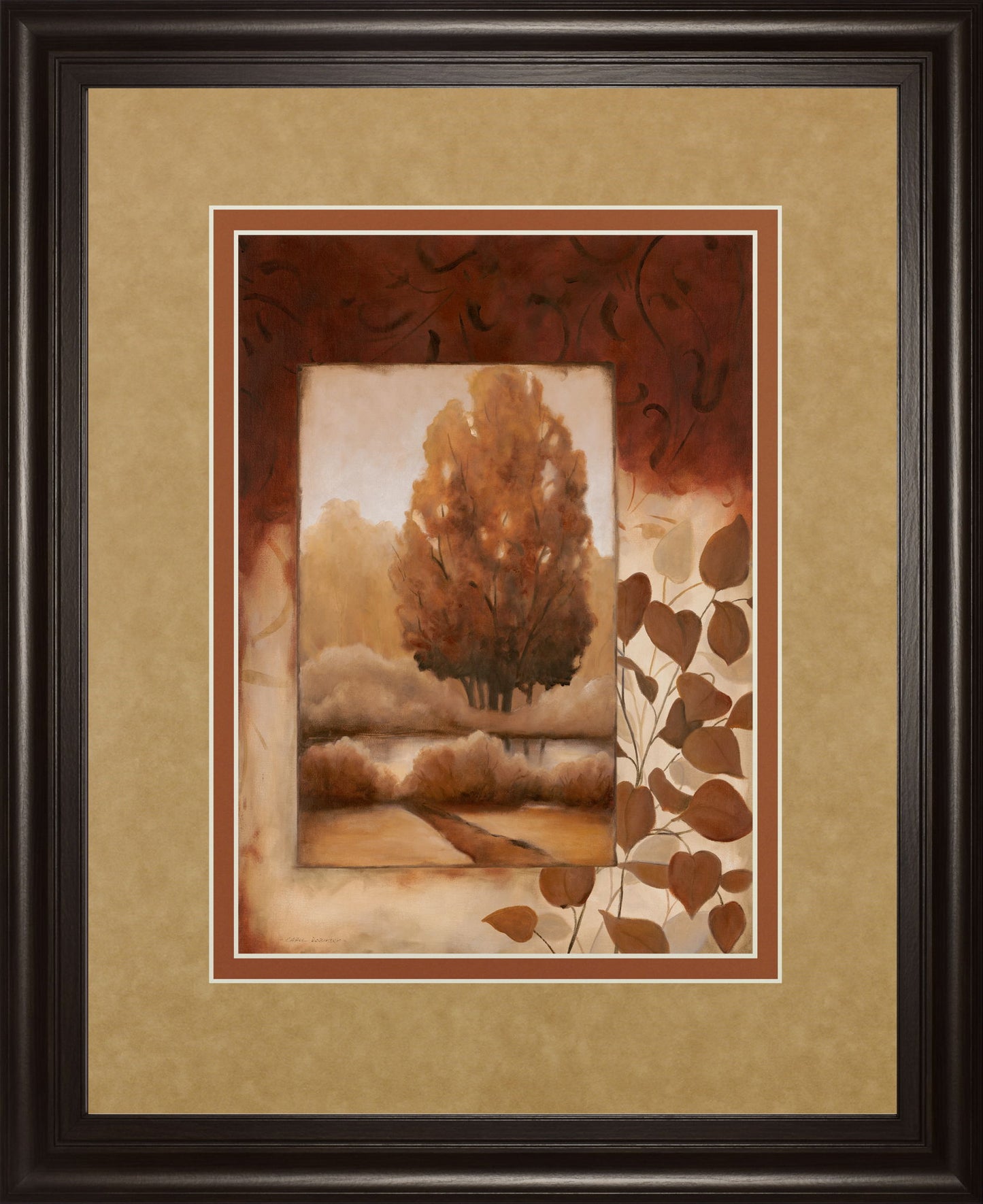Fall Vignette Il By Carol Robinson - Framed Print Wall Art - Light Brown