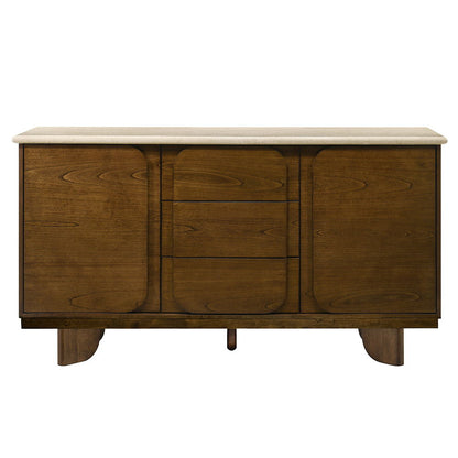 Kasha - Server With Marble Top Top - Vintage Oak