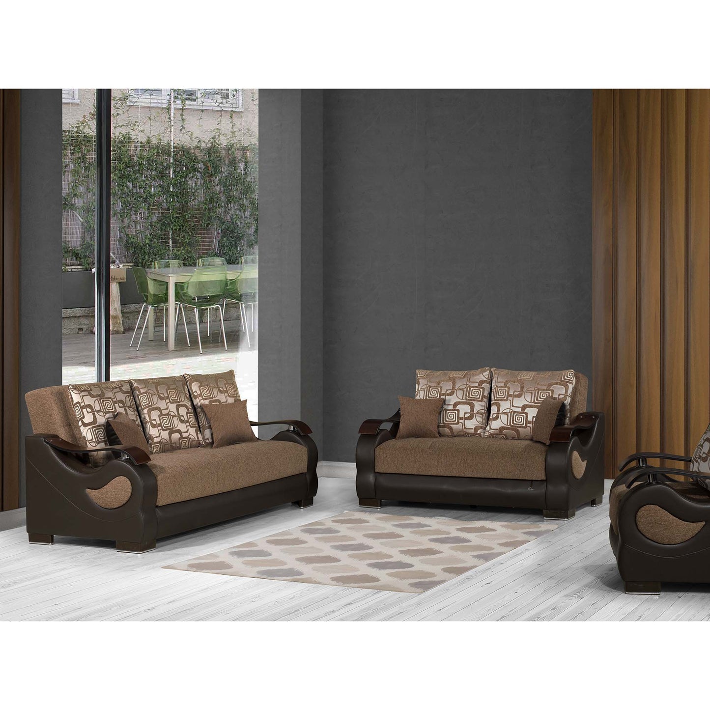 Ottomanson Metroplex - Upholstered Convertible Sofabed With Storage - Brown