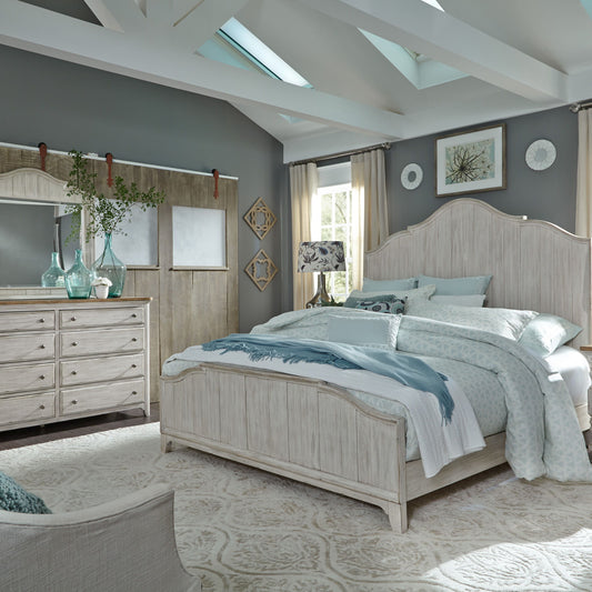 Farmhouse Reimagined - Panel Bed, Dresser & Mirror