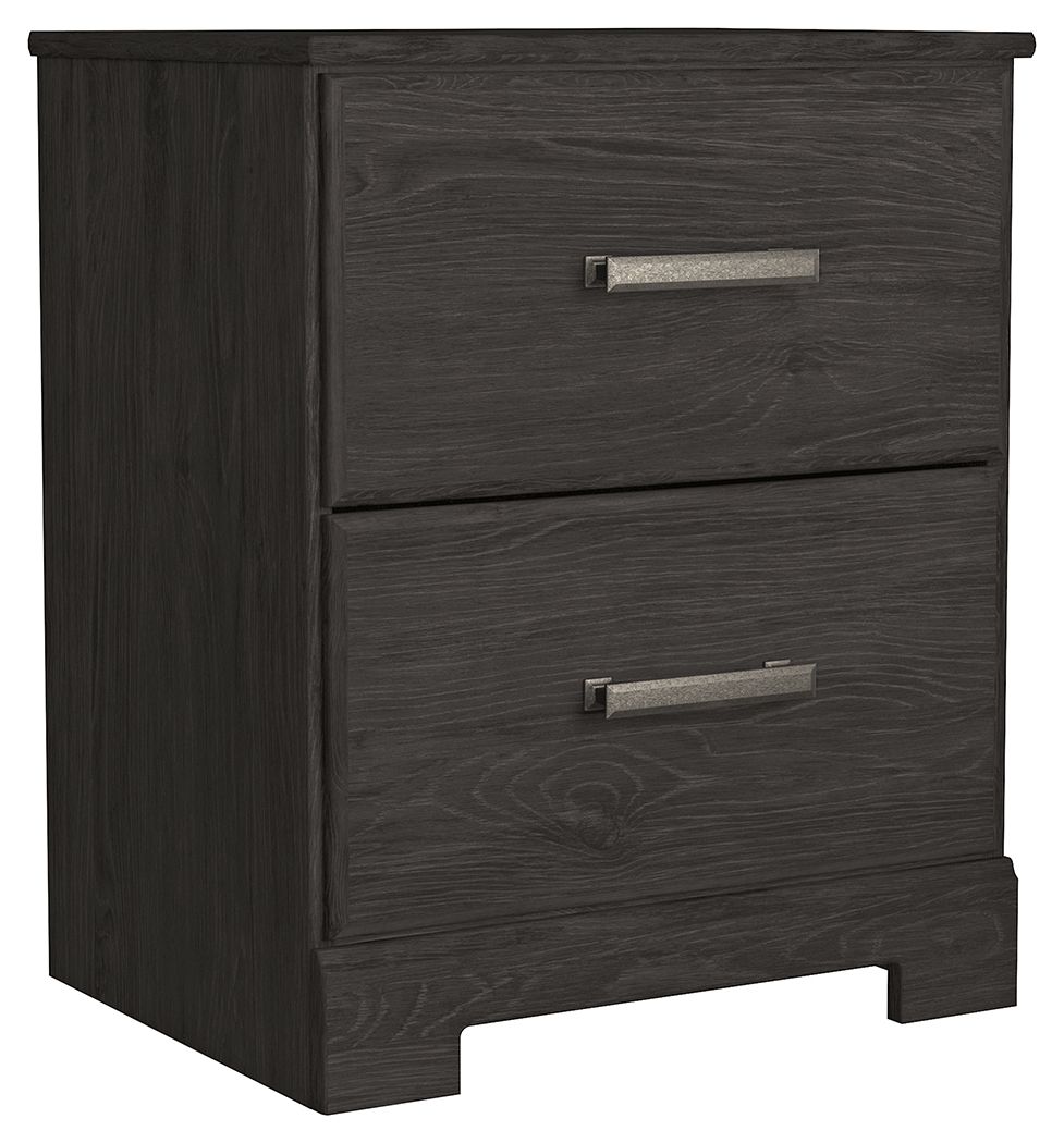 Belachime - Charcoal - Two Drawer Night Stand