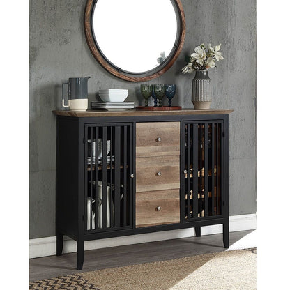 Zudora - Server - Antique Oak & Sandy Black