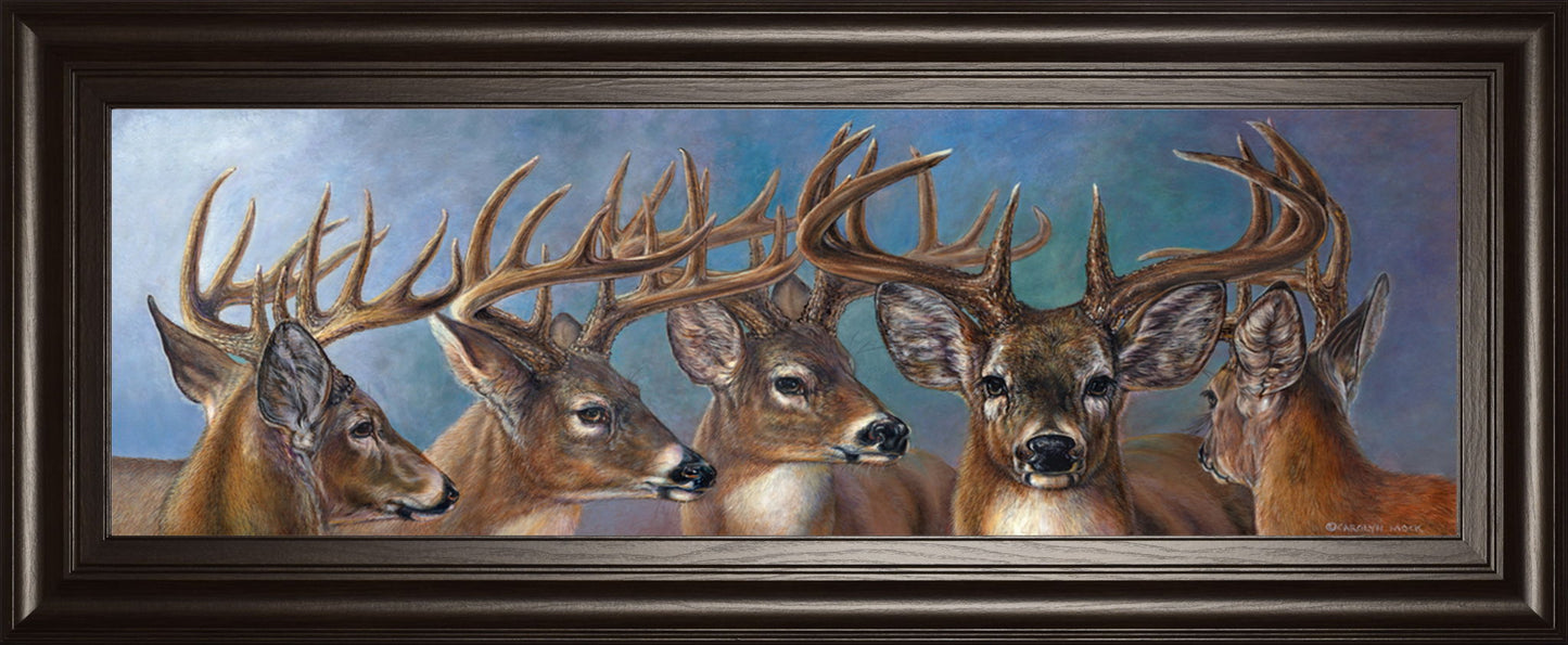 Five Bucks By Carolyn Mock - Wall Art - Blue