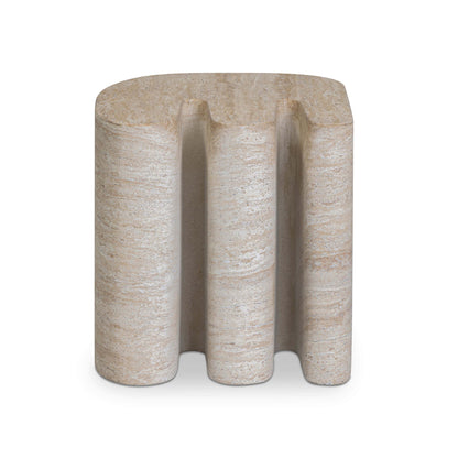 Thyme - Indoor / Outdoor Concrete Side Table - Faux Travertine