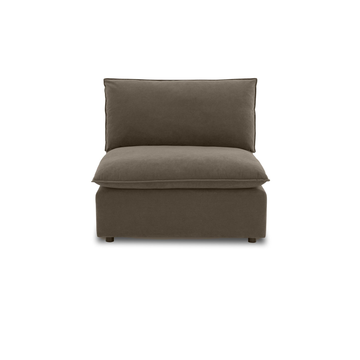 Cali - Velvet Armless Chair - Chocolate Brown