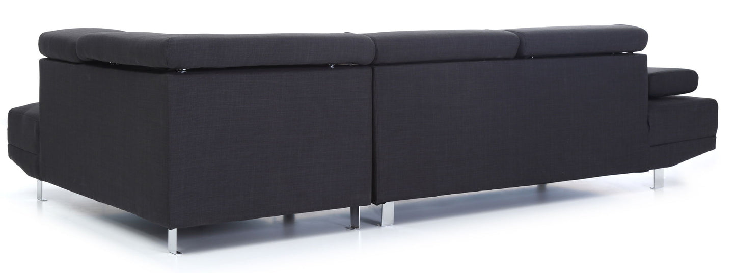 Riveredge - Fabric Sectional - Black