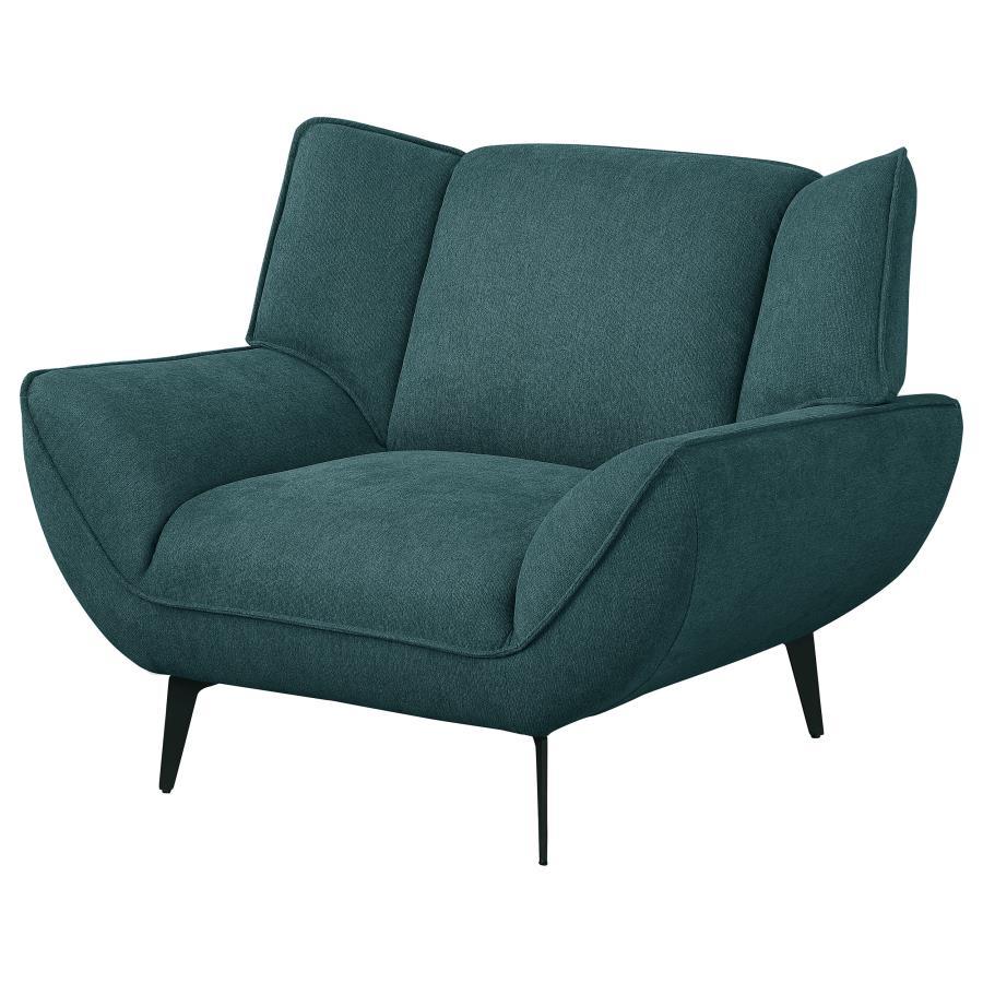 Acton - Upholstered Flared Arm Accent Chair - Teal Blue