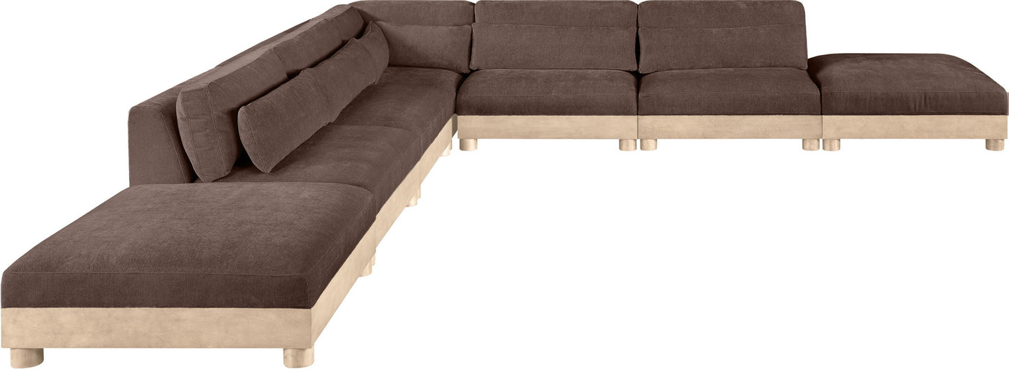 Turin - Chenille Fabric Upholstered Modular Sectional - Brown