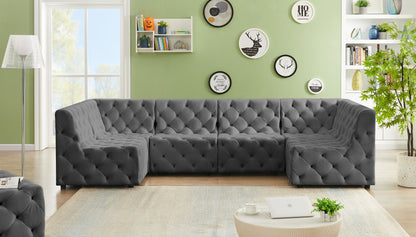 Tuft - Modular Sectional 6 Piece - Gray - Modern & Contemporary