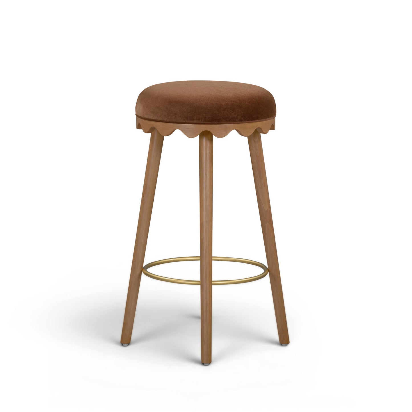 Oodle - Performance Vegan Mohair Light Walnut Stool