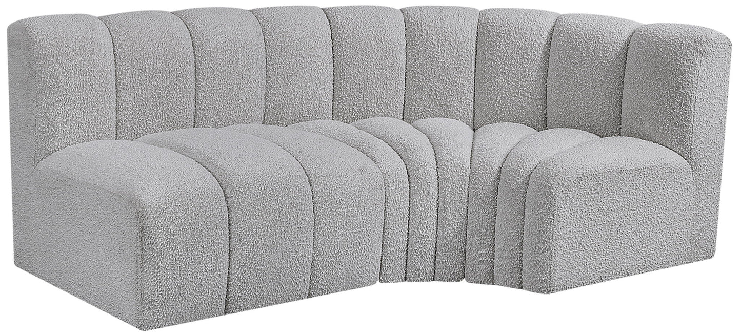 Arc - Boucle Fabric 3 Piece Sofa