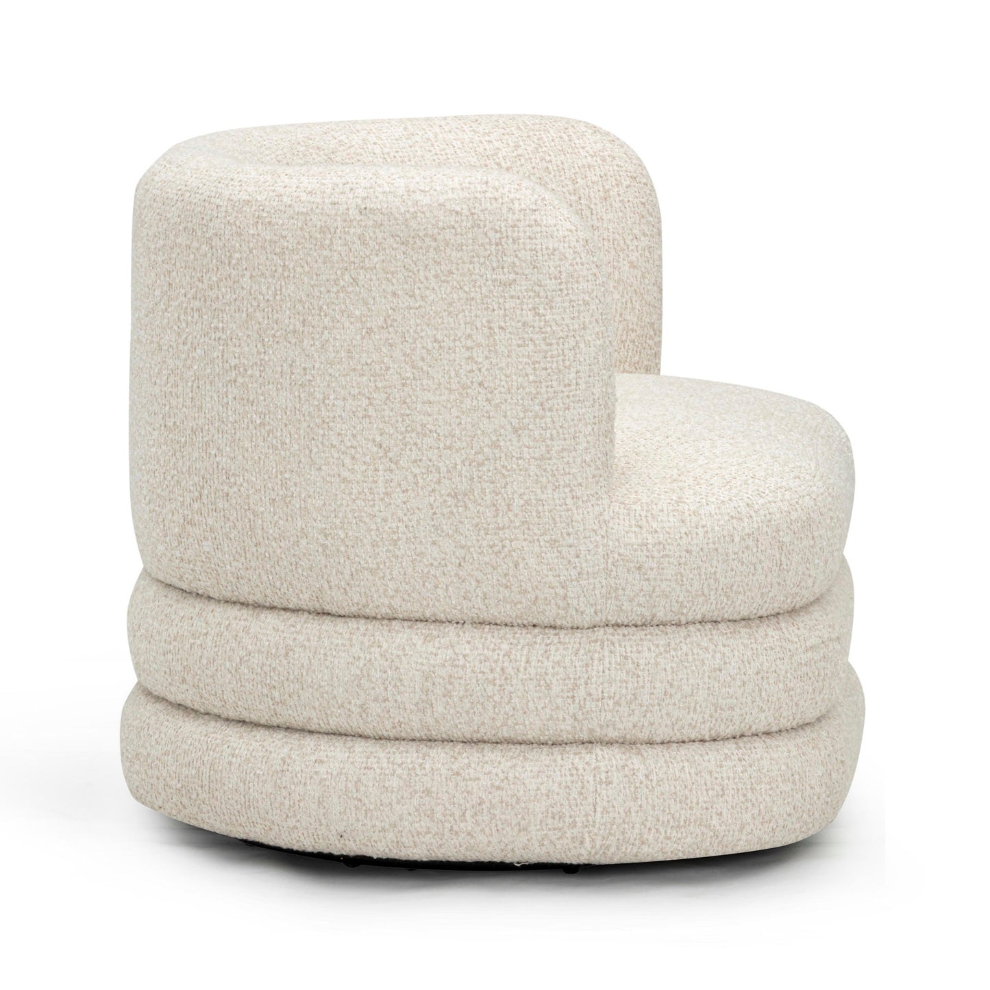 Astor - Heavy Boucle Swivel Hotel Lounge Chair - Cream