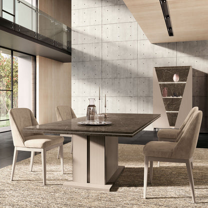 Fidia, Aris - Dining Table - Beige / Dark Brown
