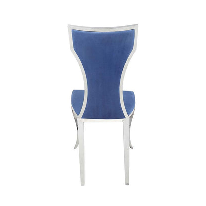 Azriel - Side Chair (Set of 2) - Blue Velvet & Mirroed Silver