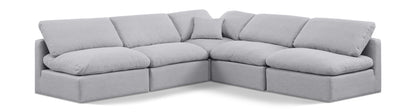 Indulge - Linen 5 Piece Modular Corner Armless Sectional
