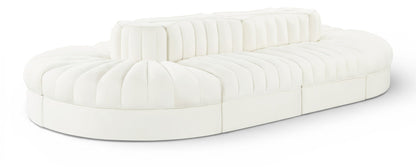Rummi - Oval Velvet Performance Fabric Upholstered 8 Piece Modular Sectional
