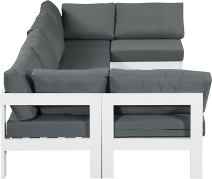 Nizuc - Outdoor Patio 6 Piece Modular Sectional With White Frame