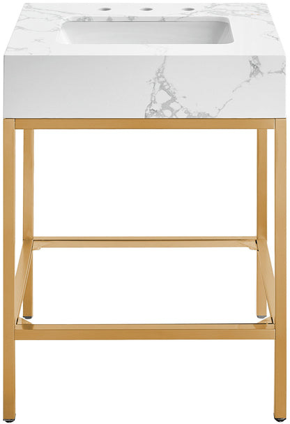 Marmo - Engineered Marble Bathroom Vanity With Gold Base