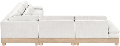 Turin - Chenille Fabric Upholstered Modular Sectional - White