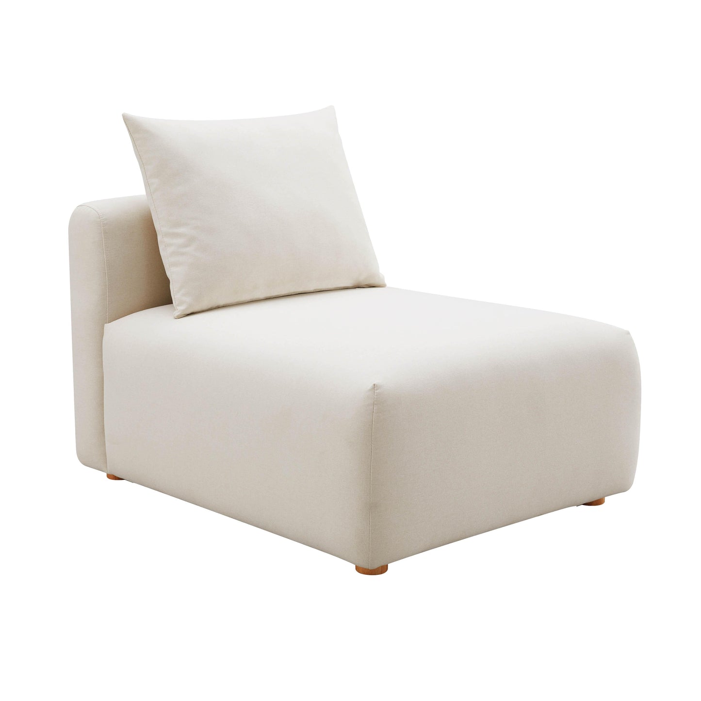 Hangover - Linen Modular Armless Chair - Cream