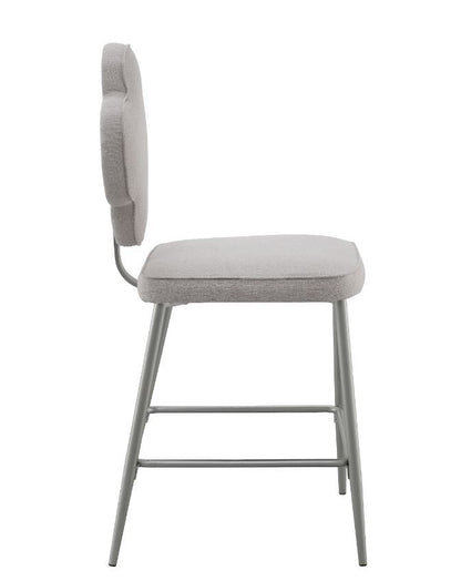 Clover - Counter Height Chair (Set of 2) - Beige Fabric & Champagne Finish