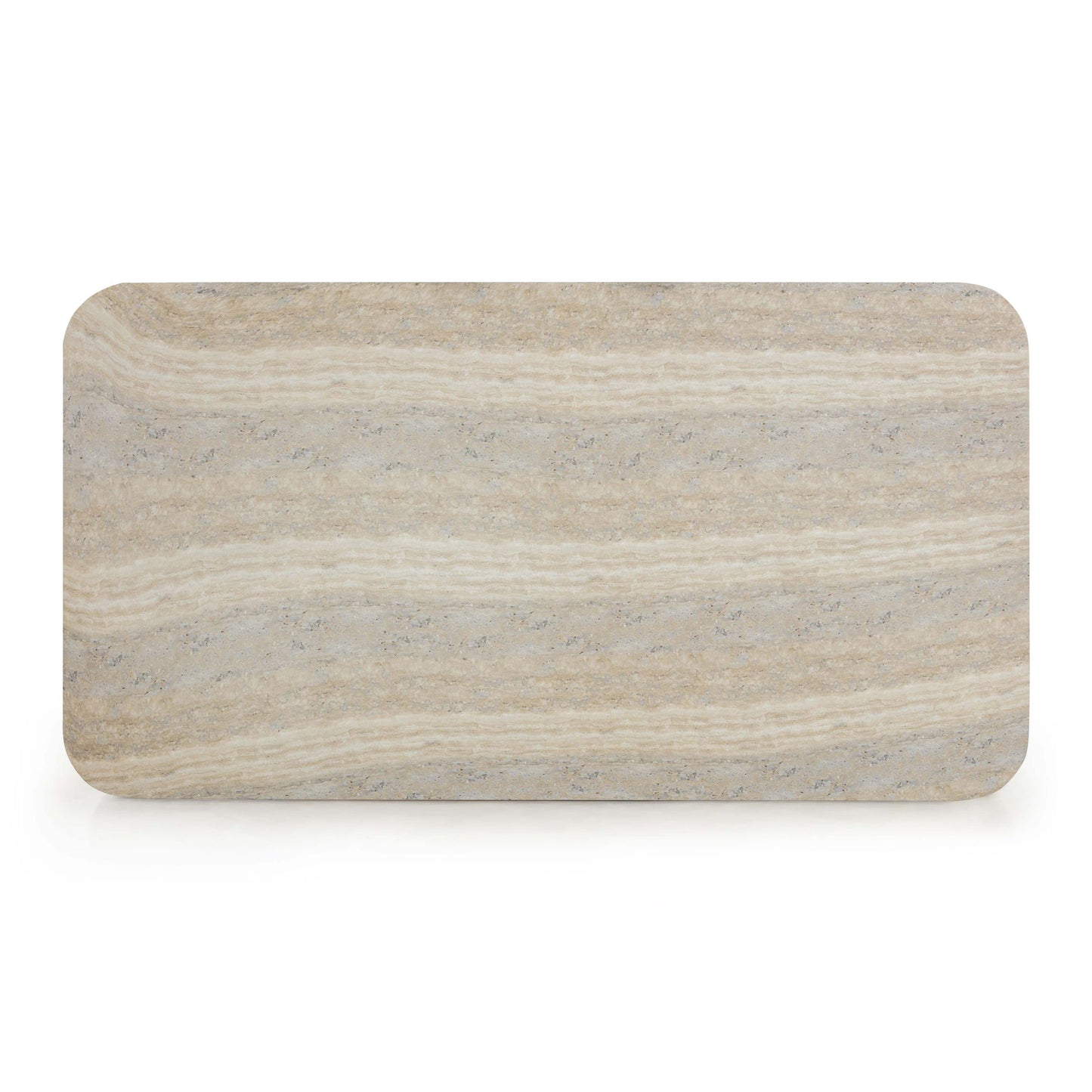 Tyche - Indoor / Outdoor Concrete Rectangular Coffee Table - Faux Travertine