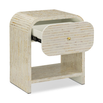 Borno - Mother Of Pearl Nightstand - Natural
