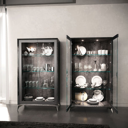 Krystal - 2 Door Vitrine - Black