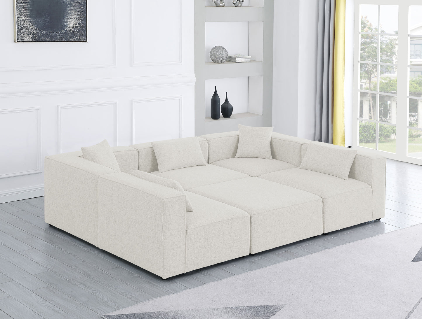 Cube - Modular Sectional 6 Piece - Cream - Modern & Contemporary