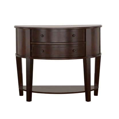 Diane - 2-Drawer Demilune Entryway Console Table - Cappuccino