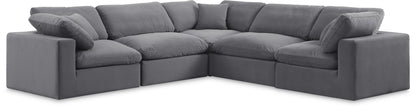 Comfy - 5 Piece Velvet Modular Corner Sectional