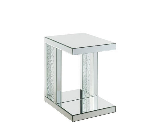 Nysa - Accent Table - Mirrored & Faux Crystals Inlay - 24"