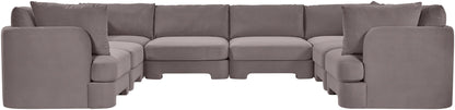 Hammond - Velvet Performance Fabric Upholstered 8 Piece U-Shaped Sectional