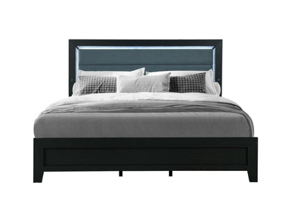 Reid - King Bed With LED - Black