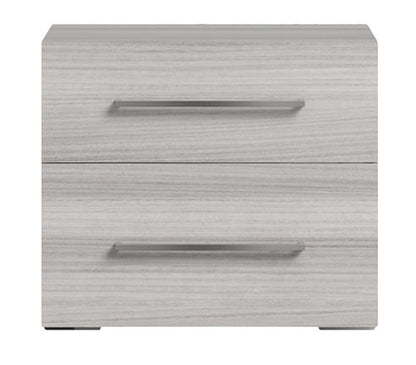 Mia - Nightstand With Handles - White / Gray / Silver