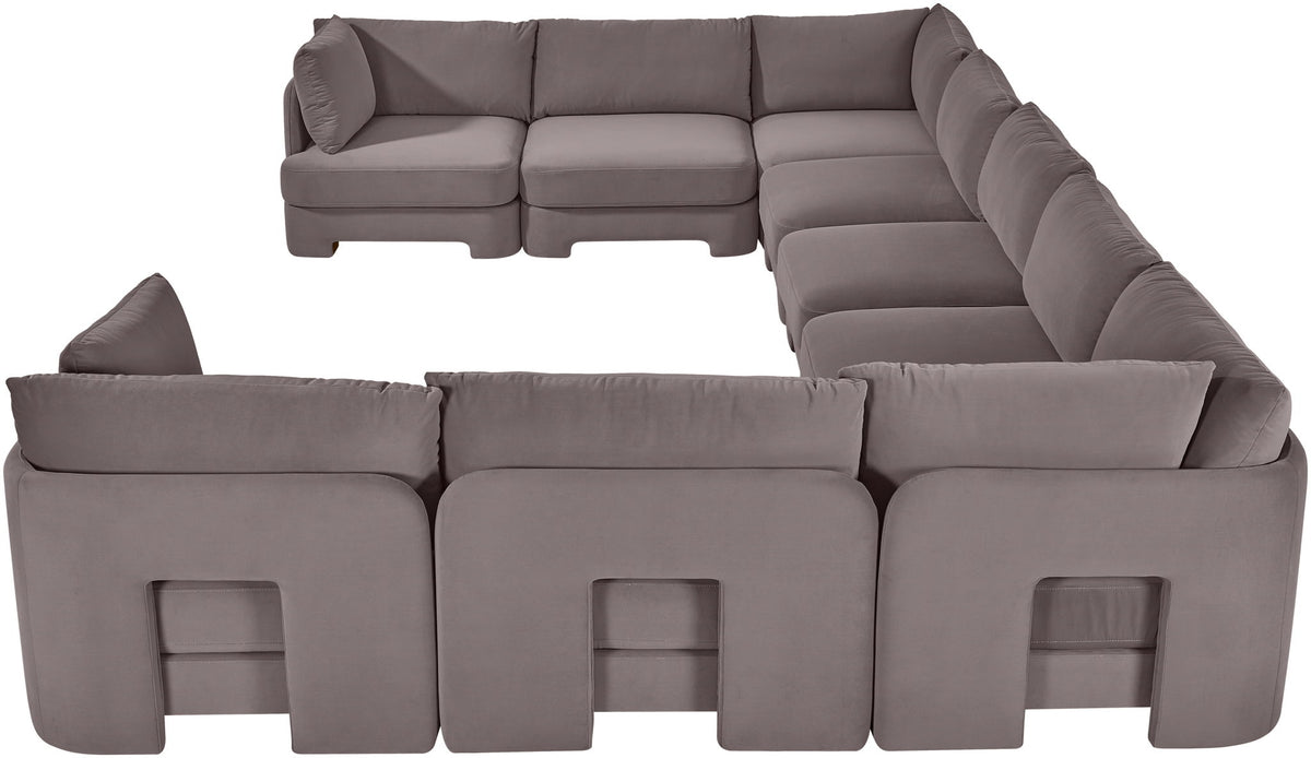 Hammond - Velvet Performance Fabric Upholstered 9 Piece Sectional