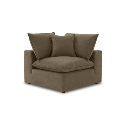 Cali - Velvet Corner Chair - Chocolate Brown