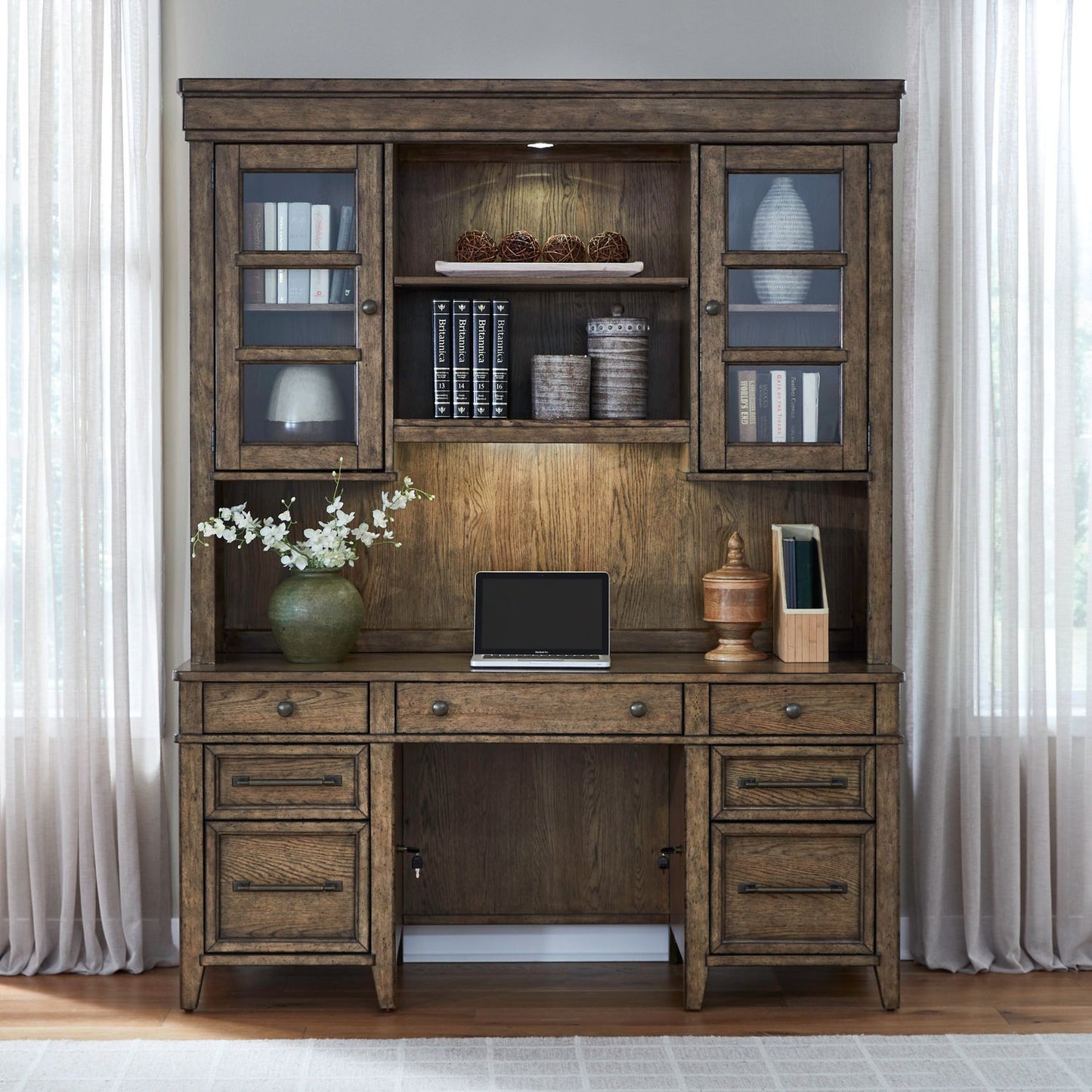 Carolina Park - Credenza & Hutch - Brown