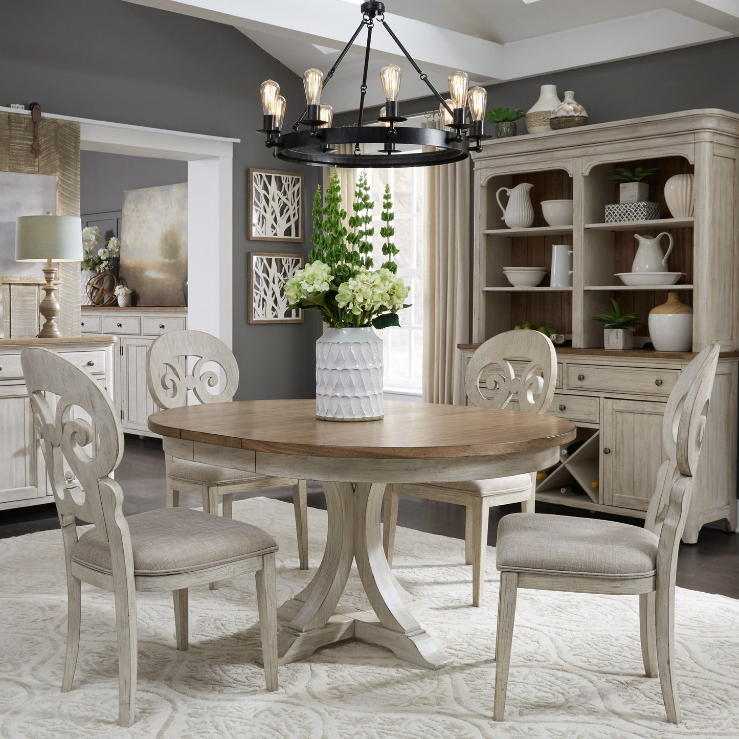 Farmhouse Reimagined - Pedestal Table Set